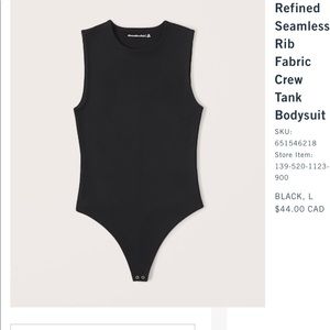 ABERCROMBIE - Ribbed Seamless Bodysuit BRAND NEW NVW LARGE